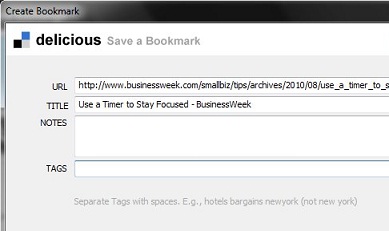 Delicious bookmarking
