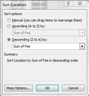 PivotTable Reports Sort Options