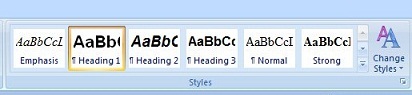 Microsoft Word 2007 Styles